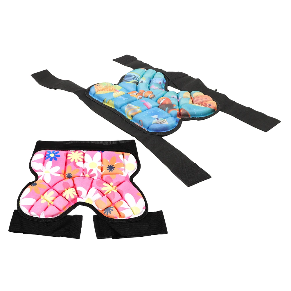 

2pcs Kids Hip Protector Breathable Buttpads Thickened Cushion Padded Pants Roller Skiing Absorption Gear for Skating
