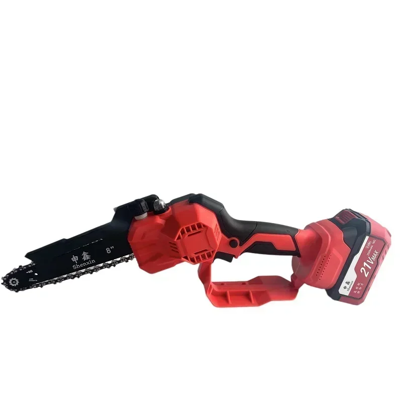 YYHC-Hot sales  21V Garden Metal Li Battery electric chainsaw  5.0Ah Battery Cordless Cutting Outside turns one-handed Saw