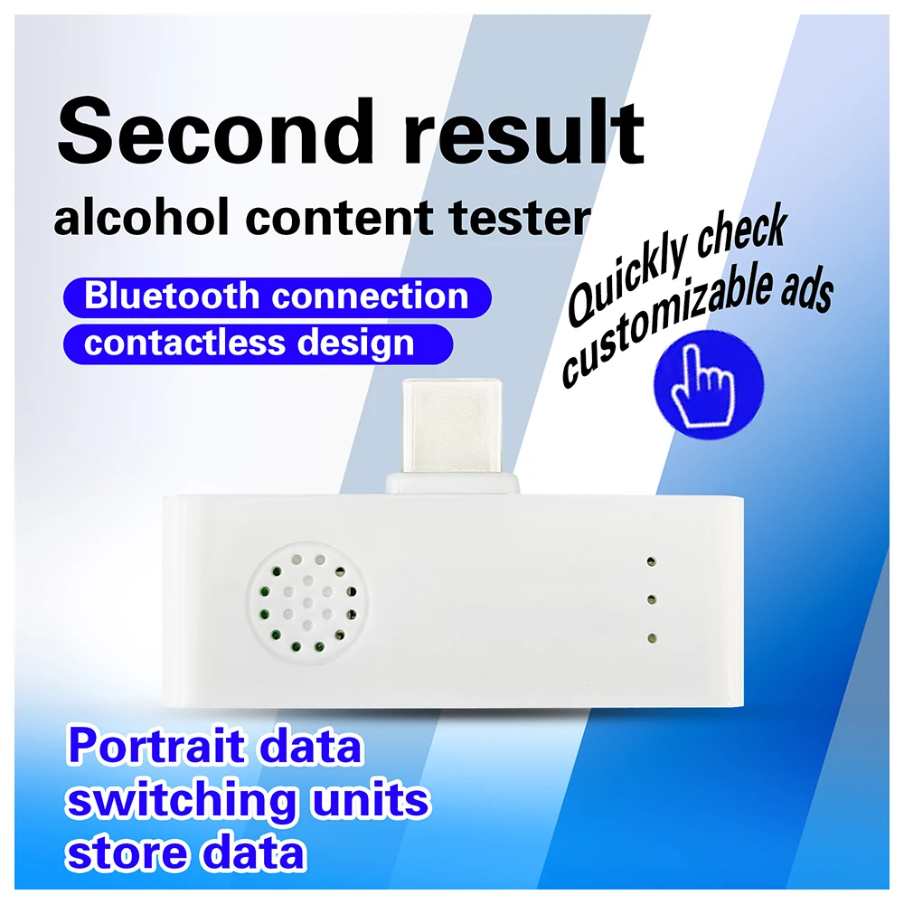 Breathing Instrument for Personal Use Mobile Phone Powered APP Connected Advanced Sensor Mini Size Alcohol Tester