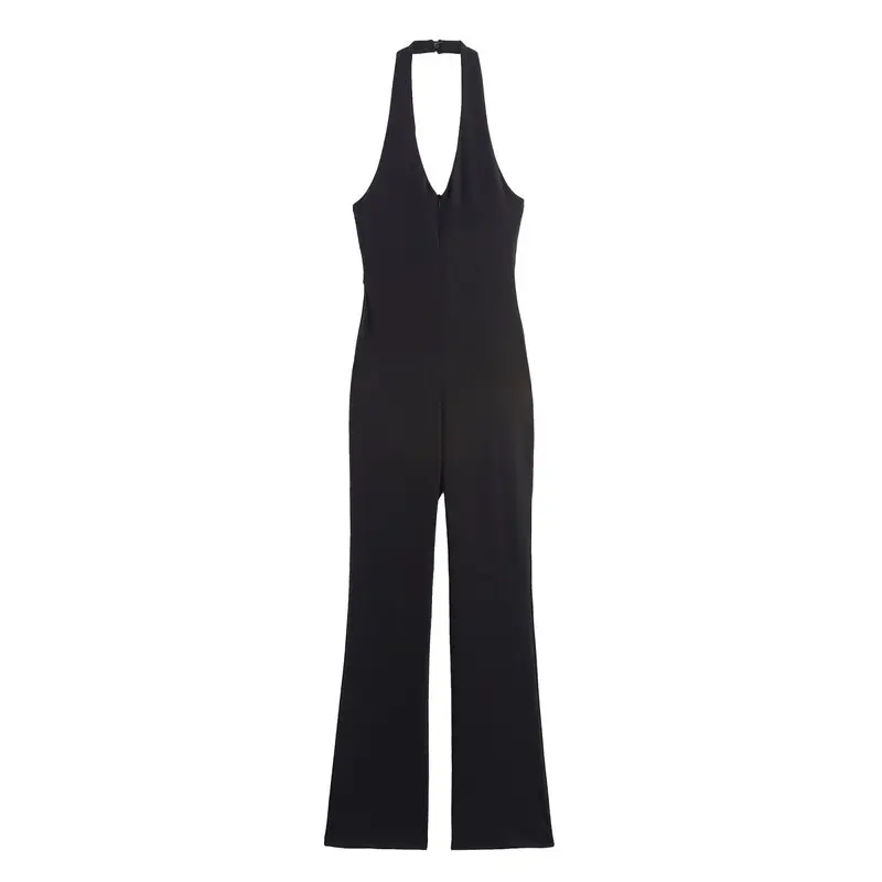 

Double-Sided Fabric Bell Bot Jumpsuit Hanging Neline New Summer 2025 Women's Faion Long Pants Polyester Blend