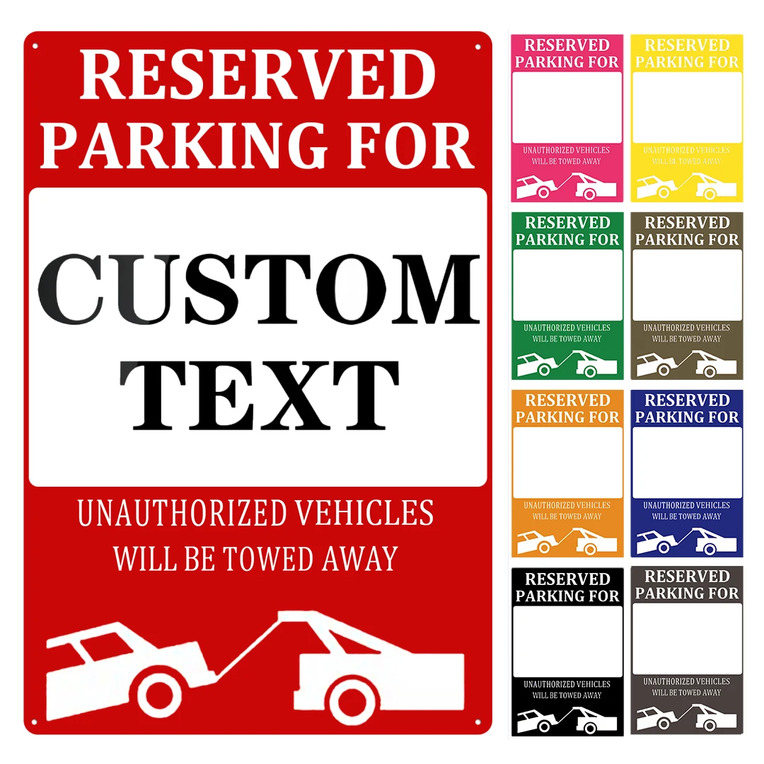 Custom Reserved Parking Sign,Rust-Free Aluminum Metal,Customized Road Sign with Your Text for Home Office Business Workplace