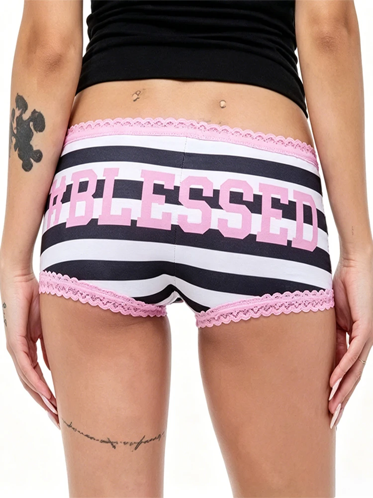 Y2K Hot Girl Core Low-Waist-Shorts im Retro-Stil für Studentinnen mit exquisiten Spitzenverzierungen, schmal geschnitten, Retro-Mode-Unterhose – Detail 2