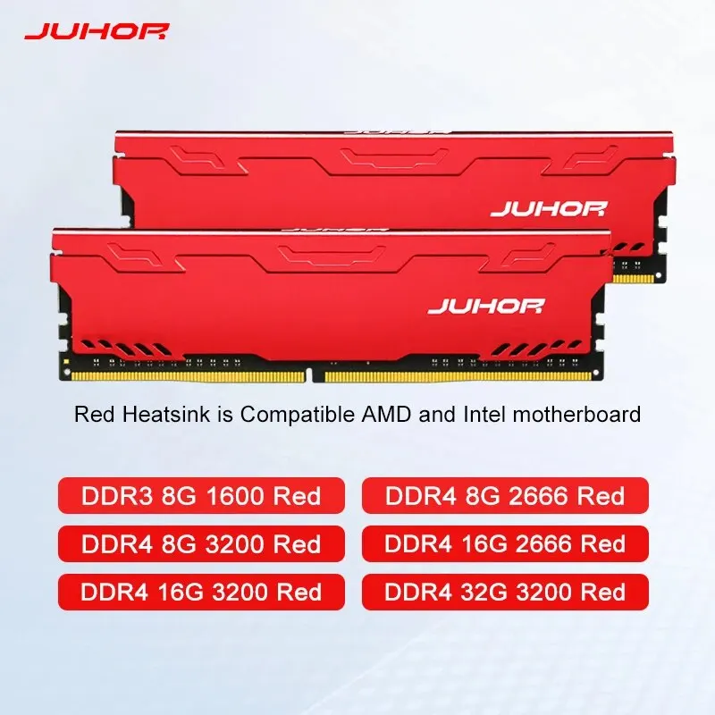 Juhor Ddr4 Ram 16Gb 8Gb 32Gb 2666Mhz 3200Mhz Ddr3 8Gb 1600Mhz Dimm Desktop Geheugen Nieuwe Memoria Rammen Met Heatsink