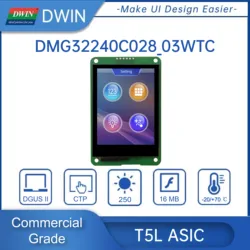 DWIN-pantalla táctil TFT LCD de 2,8 pulgadas, módulo de pantalla inteligente LCM con puerto serie HMI, 320x240, STM32