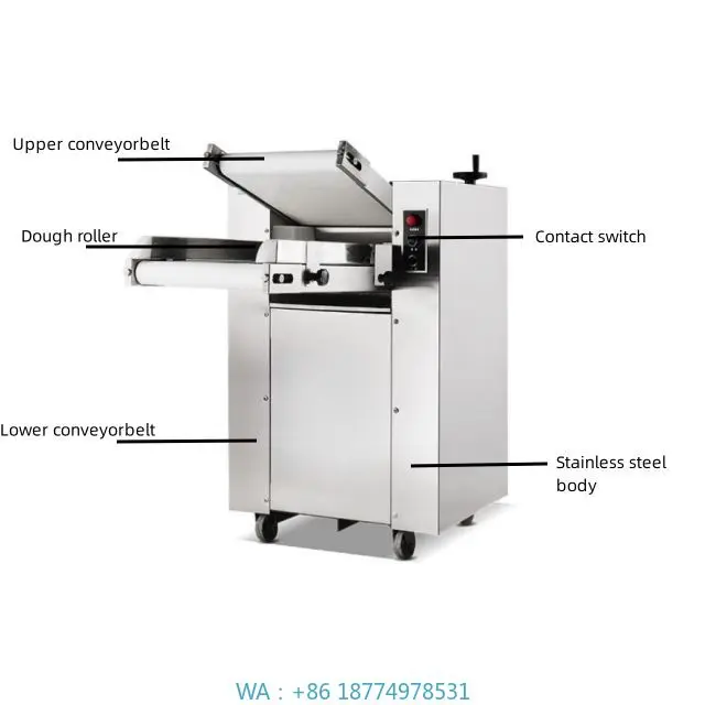 آلة تقطيع العجين المحمولة على سطح الطاولة، آلة ضغط العجين التجارية للملمس الرقيق والسلس مع طعام المطاعم