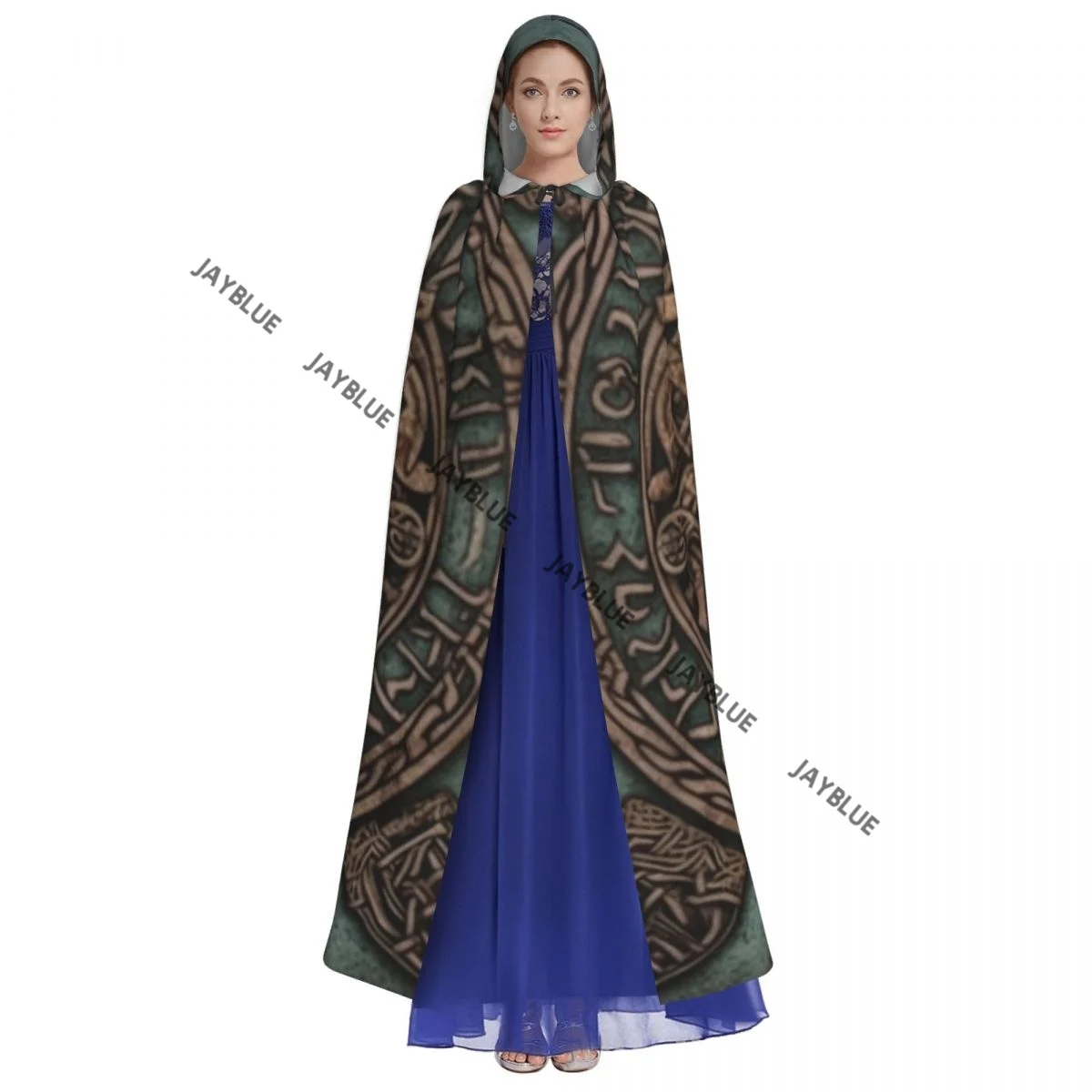 عباءة مقنعين للجنسين عباءة مع غطاء محرك السيارة خلفية يونانية قديمة عباءة مصاص دماء الساحرة كيب تأثيري حلي