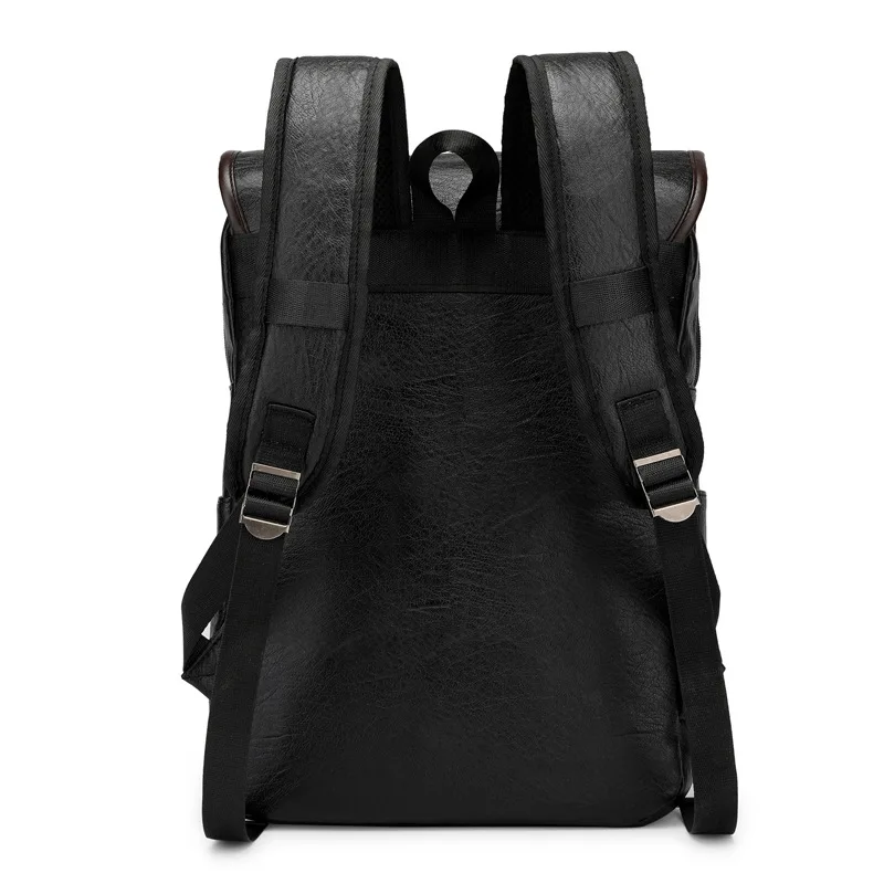 gsVintage Laptop Leather Backpacks for School Bags Men PU Travel Leisure Large Capacity Waterproof Backpacks Students Schoolba