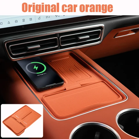Силиконовая беспроводная зарядная панель для Lixiang Li Auto L6 L7 L8 L9 2022 ~ 2024 2025 крышка беспроводной зарядки автомобиля центральный коврик управления