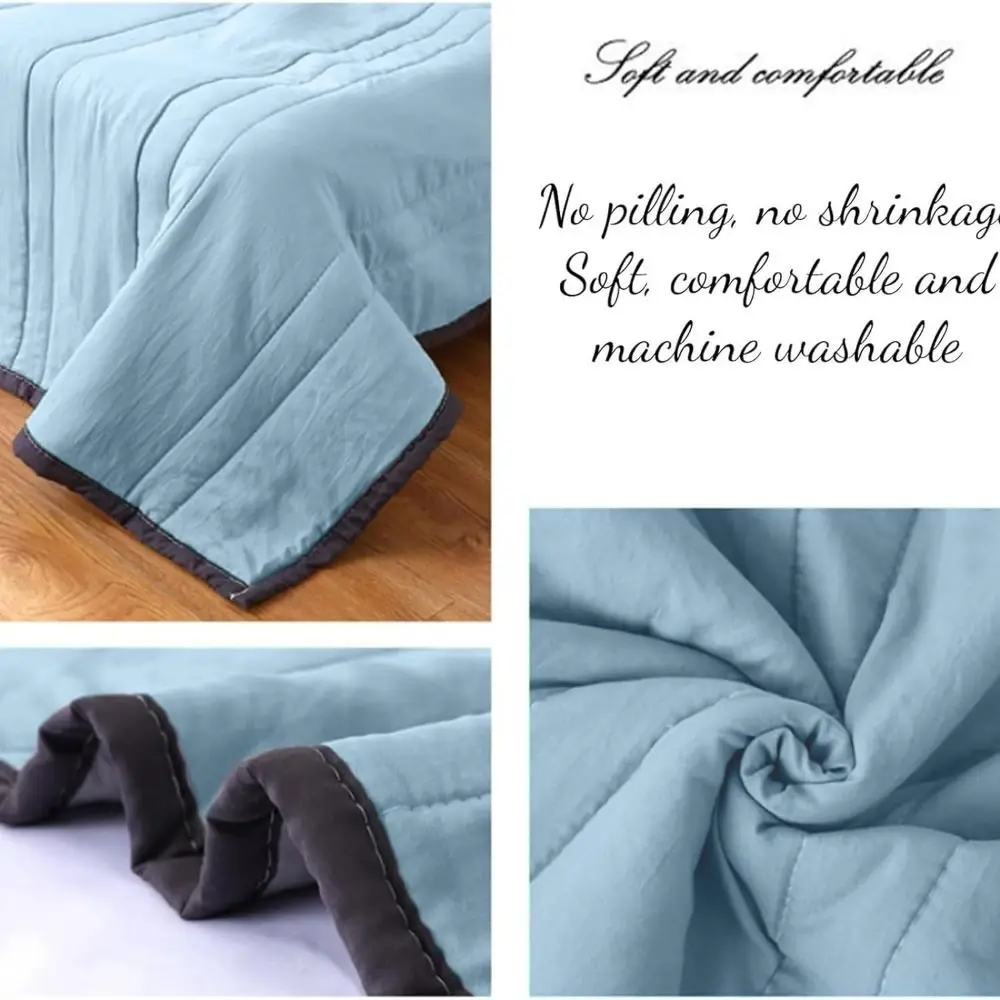 New Double Sided Cooling Blanket Skin-Friendly Breathable Conditioning Quilt Solid Color Spring Summer Cooler Quilt
