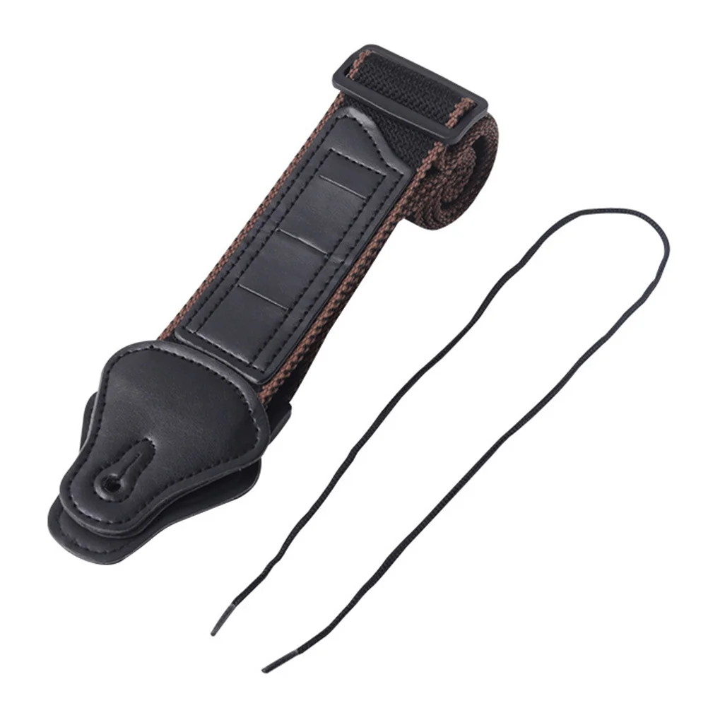 Sangle de guitare noire classique, réglable et Durable, pour Instrument acoustique électrique Folk, ceinture de rangement, sangle d'épaule en coton pour