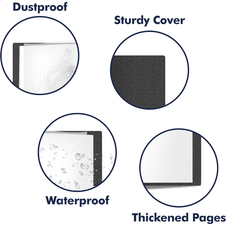 Art Portfolio Folder 40 Clear Pockets Paper Protectors Display 80 Pages Clear Presentation Book for Artworks Letters Report She