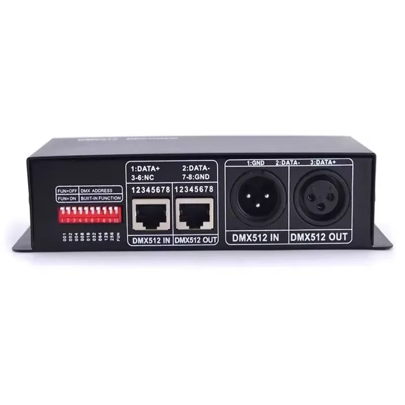 for DMX512 Decoder RGB LED Controller 3 Channel 12A DC12-24V Signal Converter for Stage Lighting Strip Control System