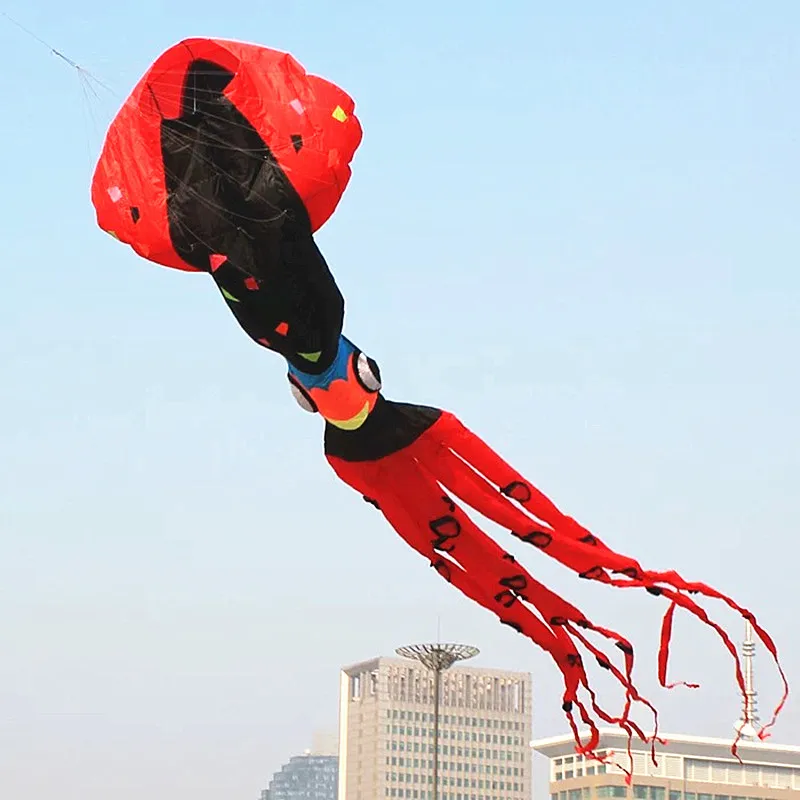 free shipping 28m capricorn octopus kite flying kids outdoor toys cometas de viento gigante latawiec profesjonalny kite reel fun