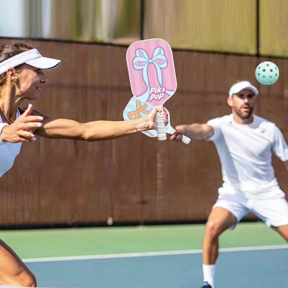 

2-Player Pickleball Paddles Set with Bag Fiberglass Rackets, 4 Balls, Honeycomb Core, Grip Tapes Ready to Play Gift for All Ag