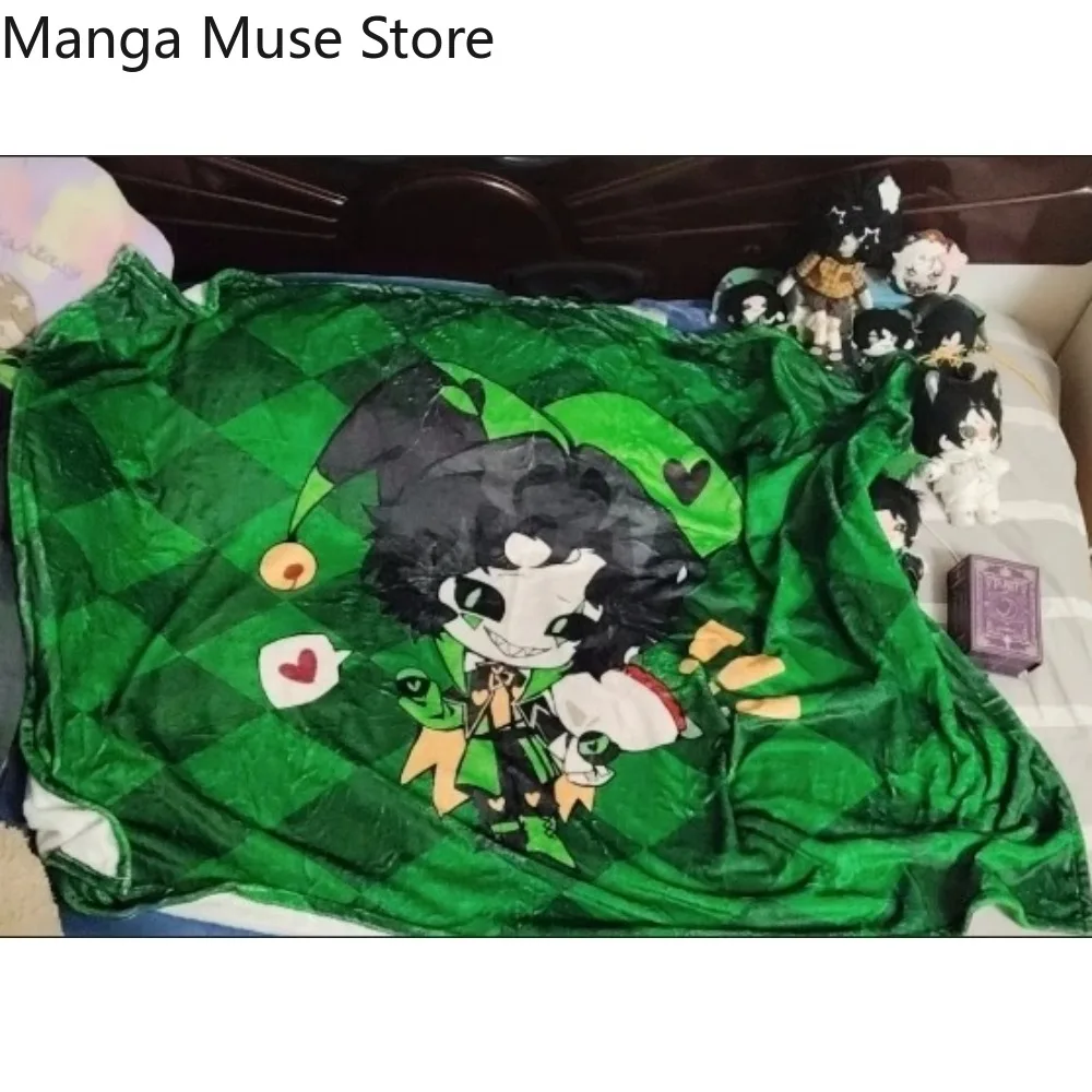 The Freak Circus Harlequin Flannel Leg Blanket Printed Shawl Air Conditioning Anime Cute Warm Soft Collection Halloween Gift
