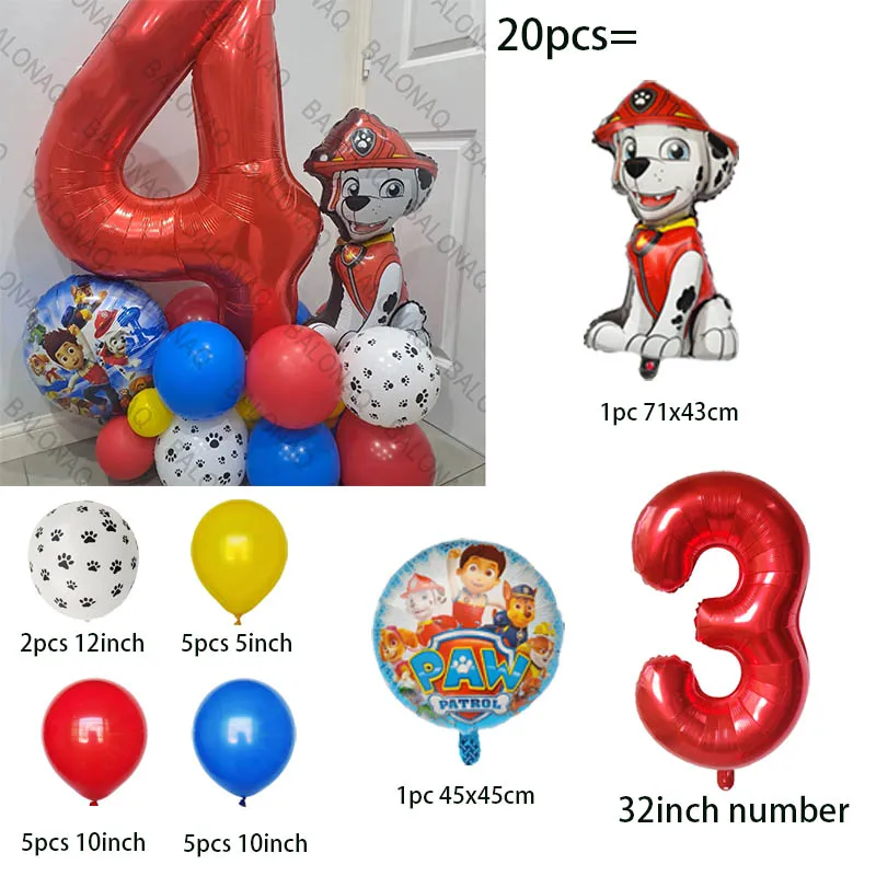 Globo de dibujos animados de la patrulla canina, suministros para fiesta de cumpleaños de niños, utilería para fotos, decoración del hogar, Baby