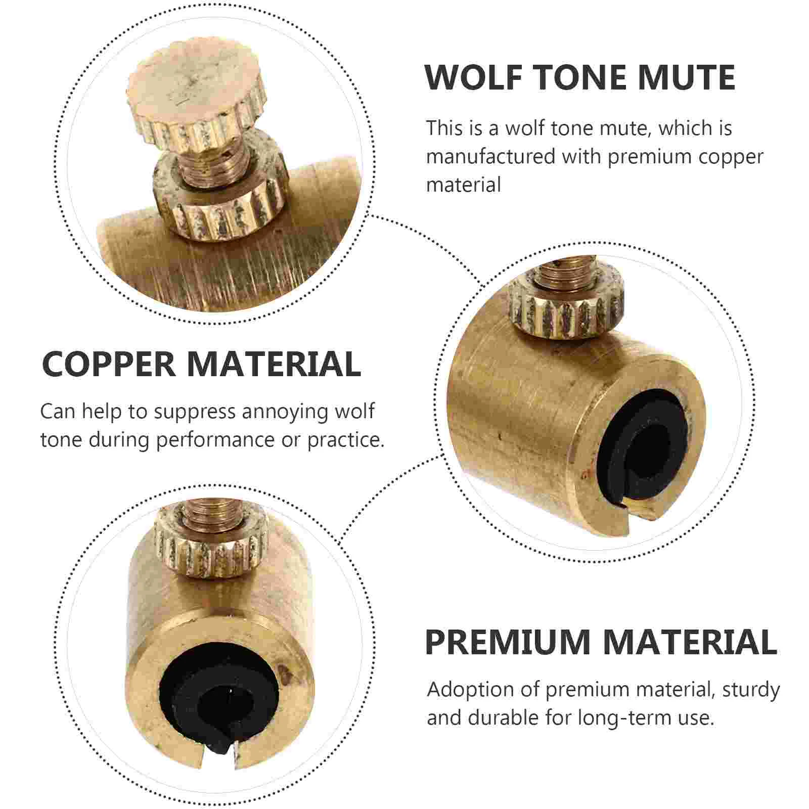 2 Pcs Violin Wolf Sounder Suppressor Tone Mute Eliminator Golden