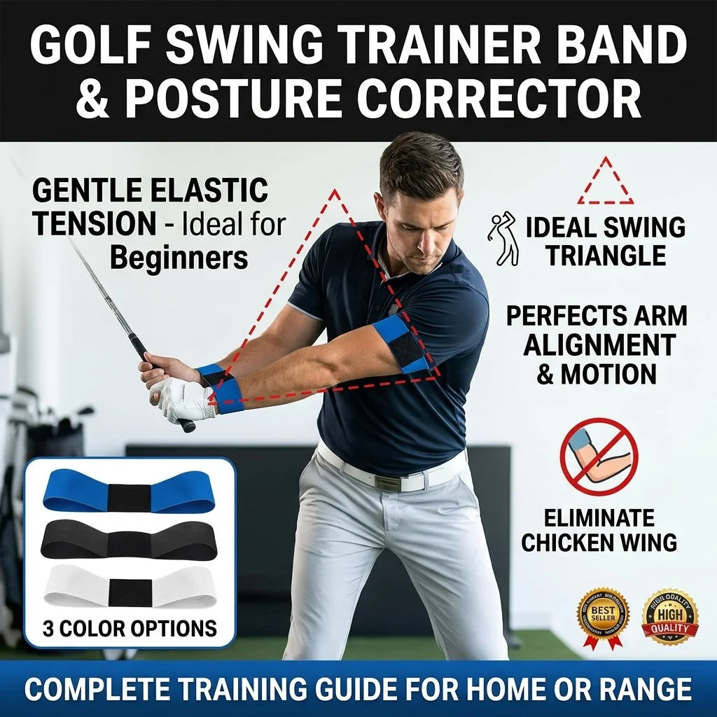 Golf Swing Trainer Band Posture Corrector Elastic Tension Arm Motion Exercise Tool For Beginners Alignment Practice Equipment