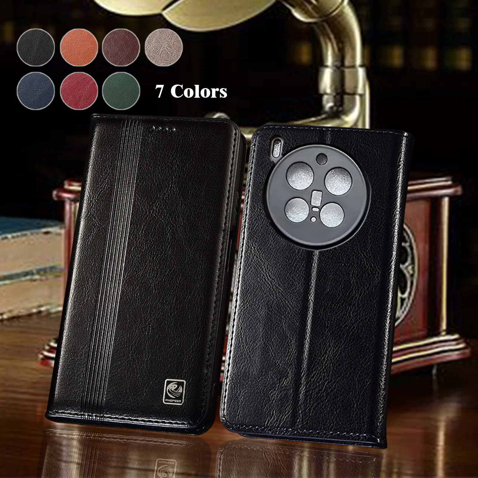 

Genuine Leather Phone Case For Vivo X100 X100S X200 X200S X300 Pro Ultra Mini Vertical Line Pattern Of Wallte Flip Cover Case