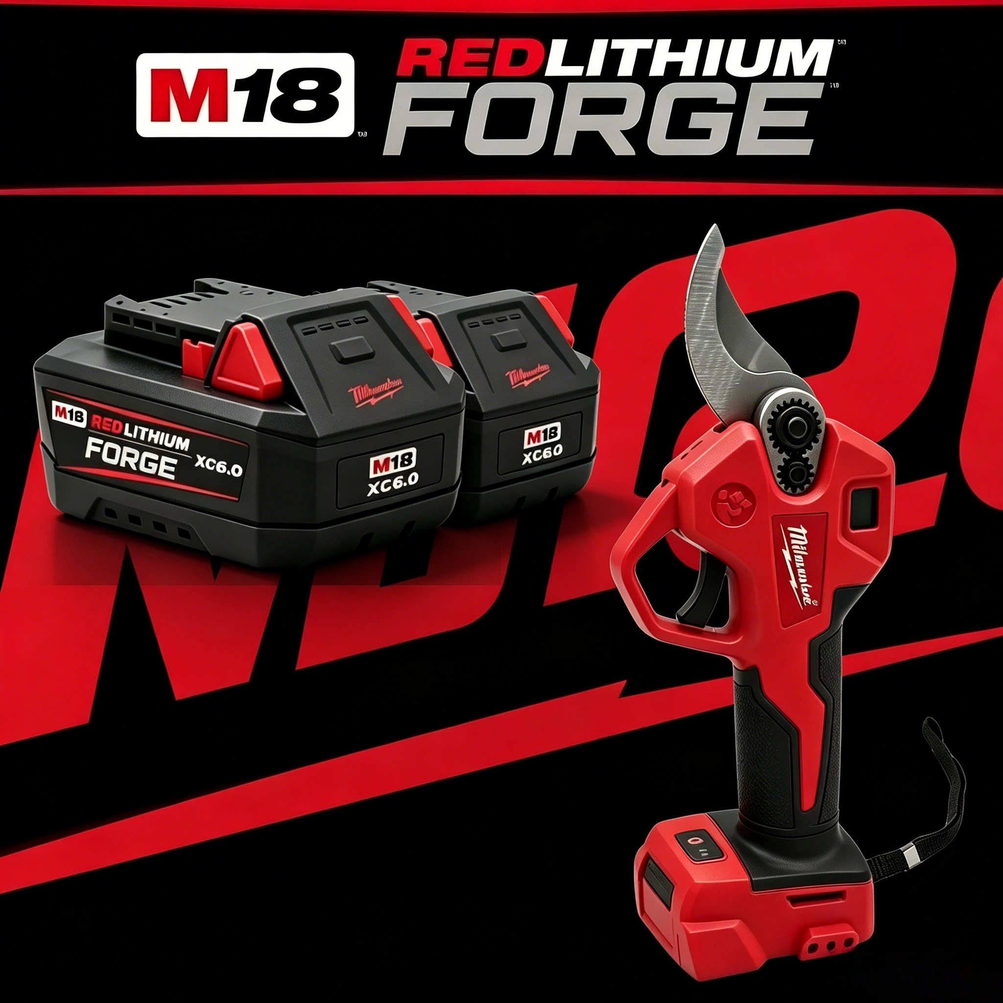 

Milwaukee M18 REDLITHIUM Forge Batteries 6/8/12Ah, durable craft scissors, damage risk and extends working life