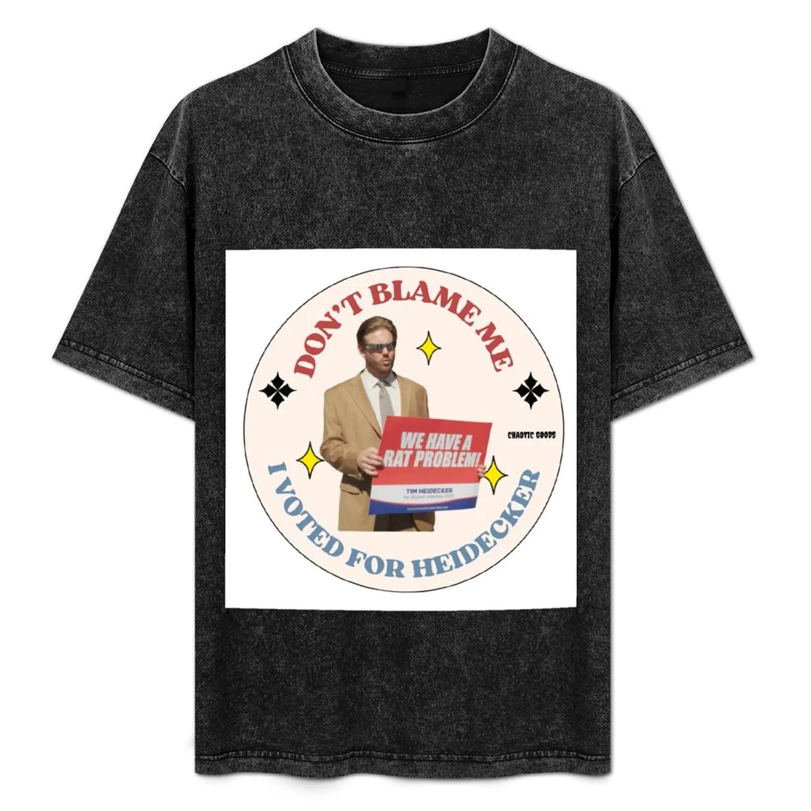 Tim Heidecker pour le procureur du comté ! T-shirt avec autocollant, mode streetwear, t-shirt décontracté