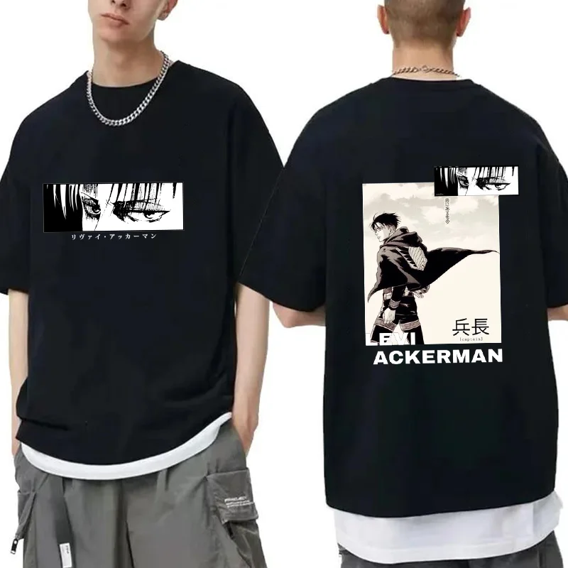 Anime Strongest Soldier Levi Ackerman T-Shirt Men's Outdoor Street Cool Shirt Levi Ackerman Y2K Harajuku Top