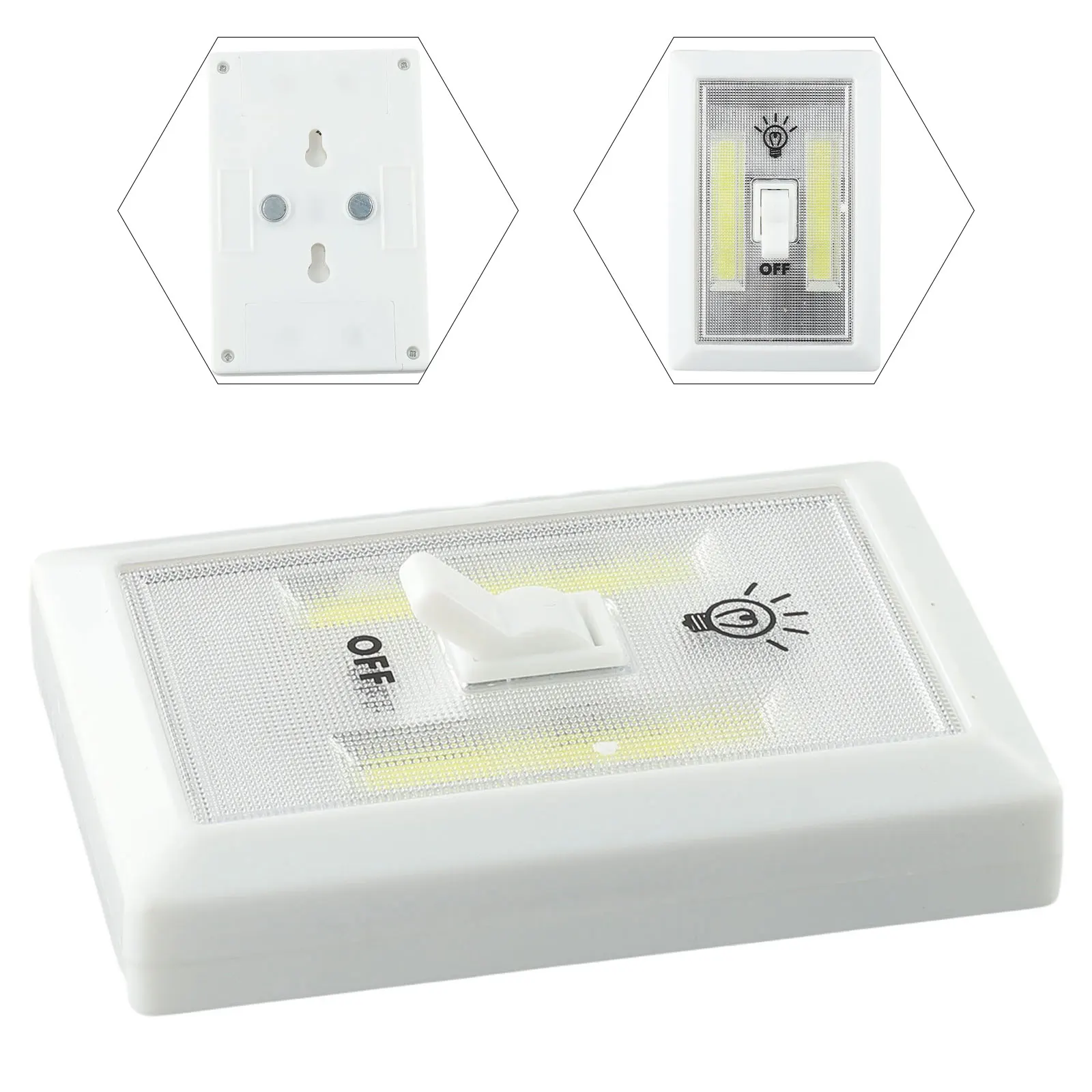 Battery Light LED Garage Light For Cupboards Sheds COB Home Lamp Wall Mounted Wardrobes Lamp With On Off Switch