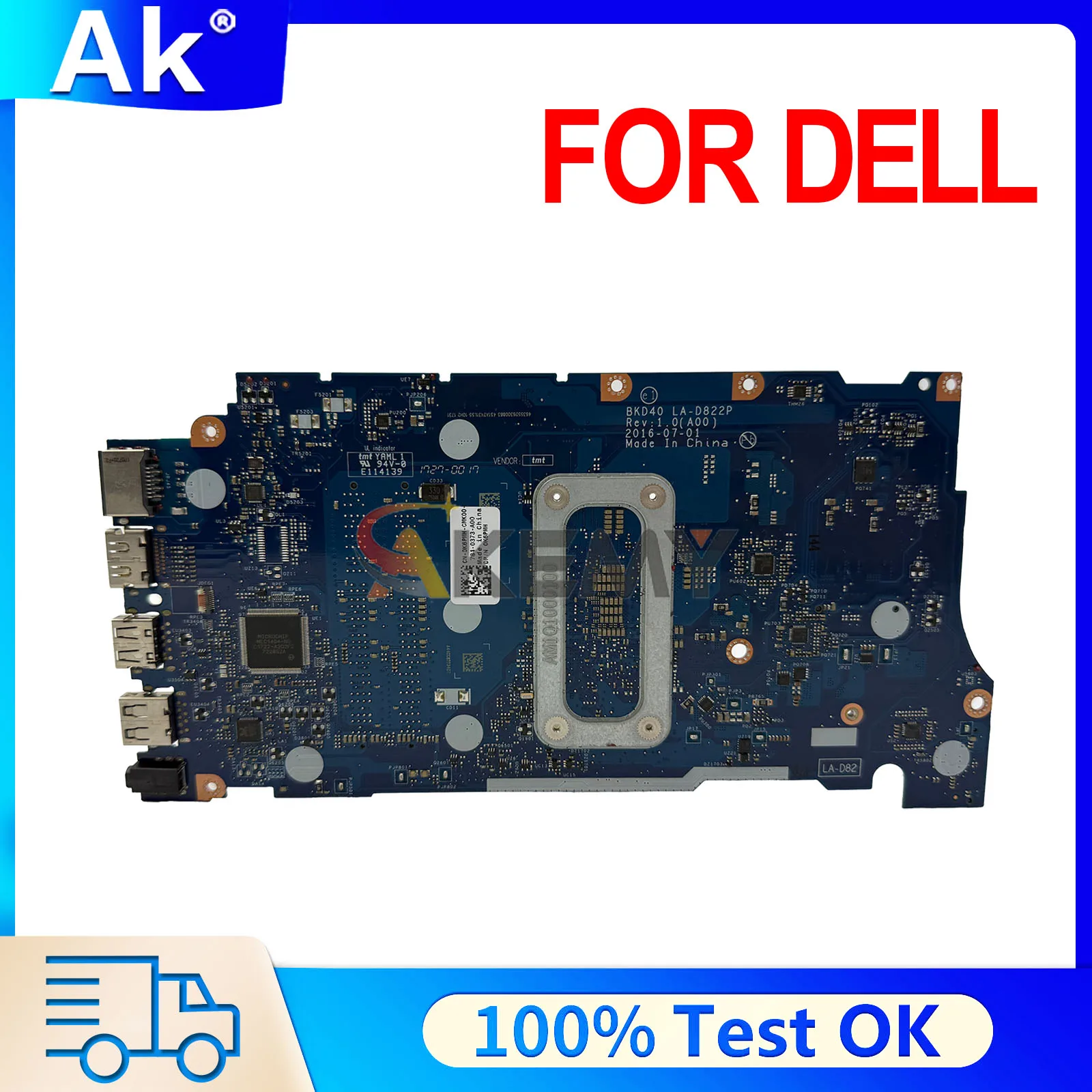 LA-D822P 06NY5G Mainboard For DELL Inspiron 7460 7560 Vostro 5468 5568 029PJX 0V242N Laptop Motherboard i3 i5 i7 7th Gen Test OK