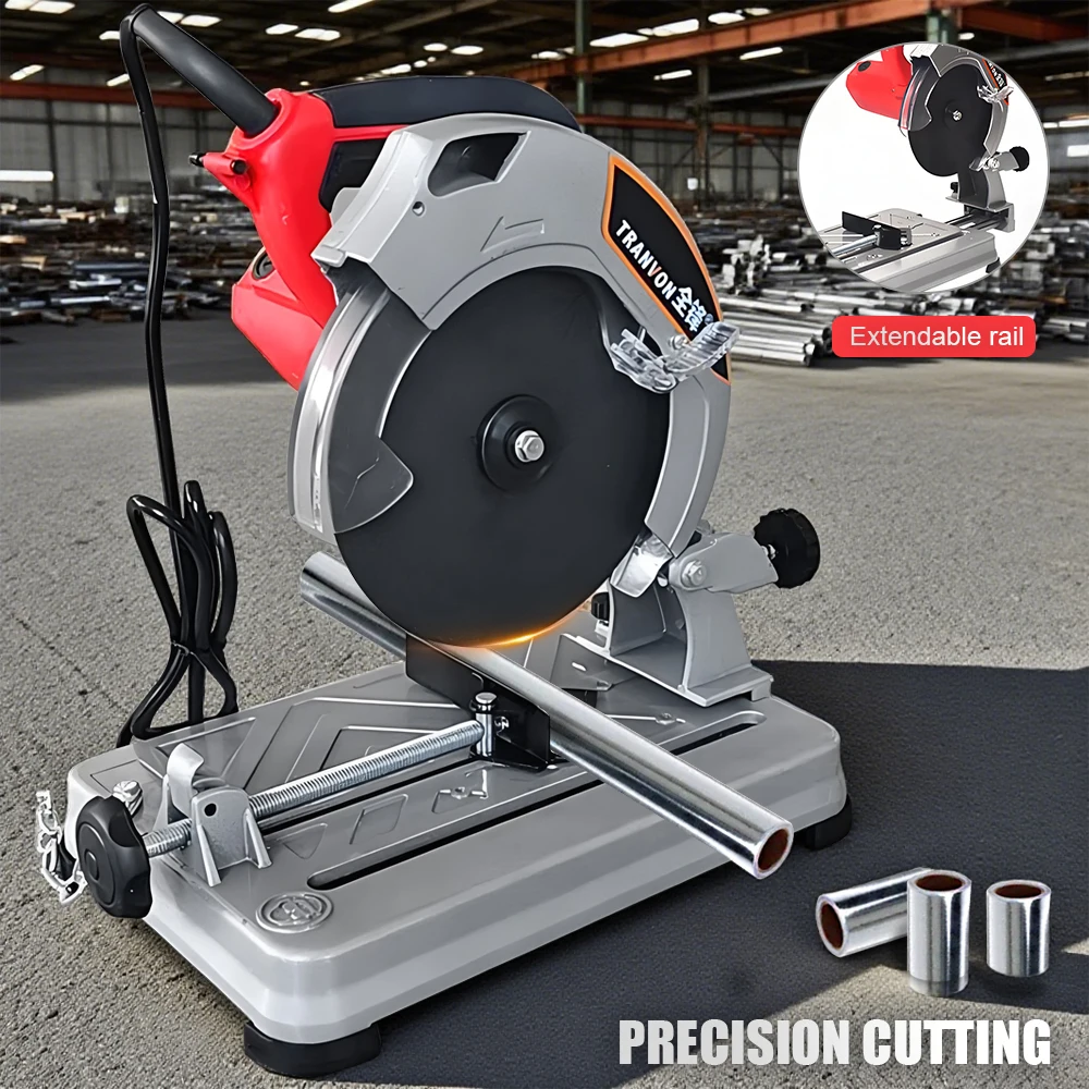 Mini tagliatrice portatile per profili 220V Sega elettrica da tavolo Tagliatrice per guida ad alta potenza per legno Metallo Acciaio PVC