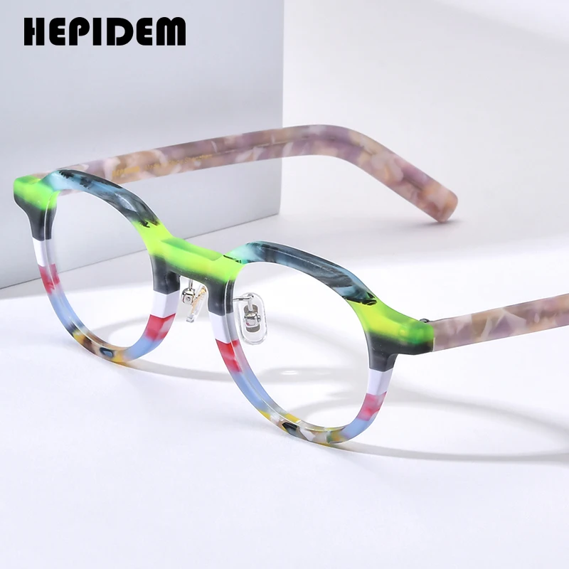 

HEPIDEM Acetate Glasses Frame Men 2024 New Women Fashion Square Eyeglasses Spectacles Eyewear H9368