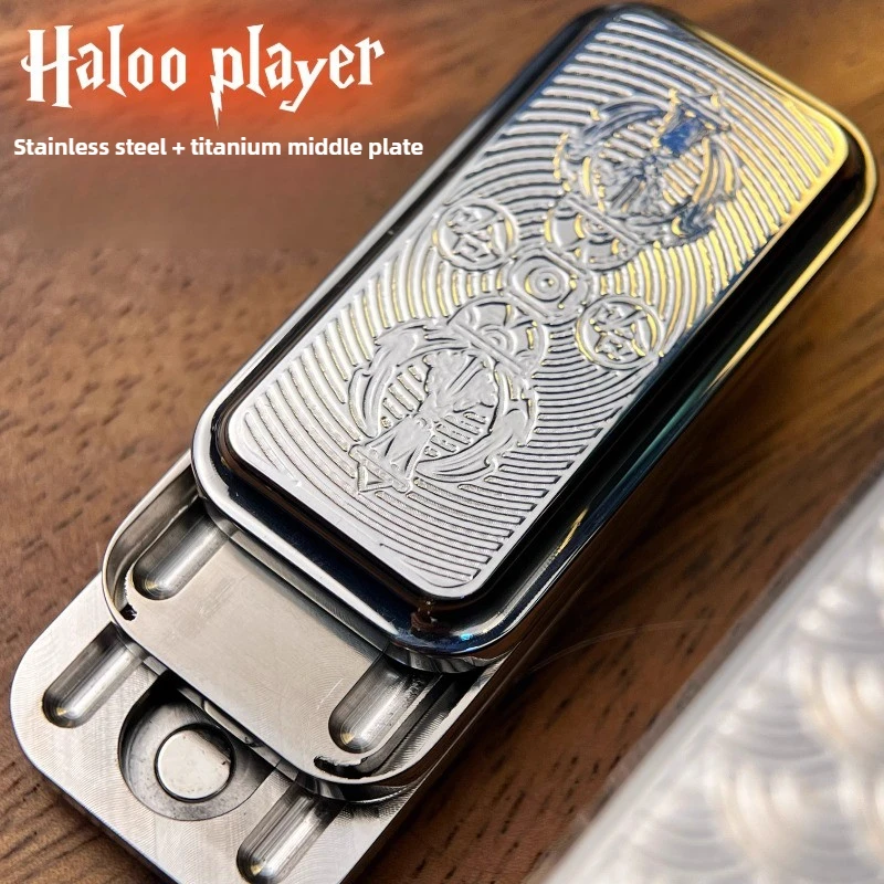 

Haru Player EDC Mechanical Titanium Alloy Magnetic Paragraph Long Tuning Fork Fingertip Push Card Decompression Desktop Toy