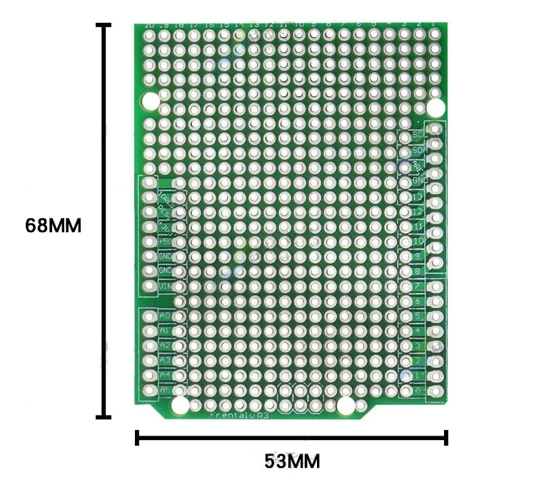 1 pcs Prototype PCB Board For Arduino UNO R3 ATMEGA328P Shield Board Breadboard Protoshield DIY FR4 2.54mm Pitch Thickness 1.6mm