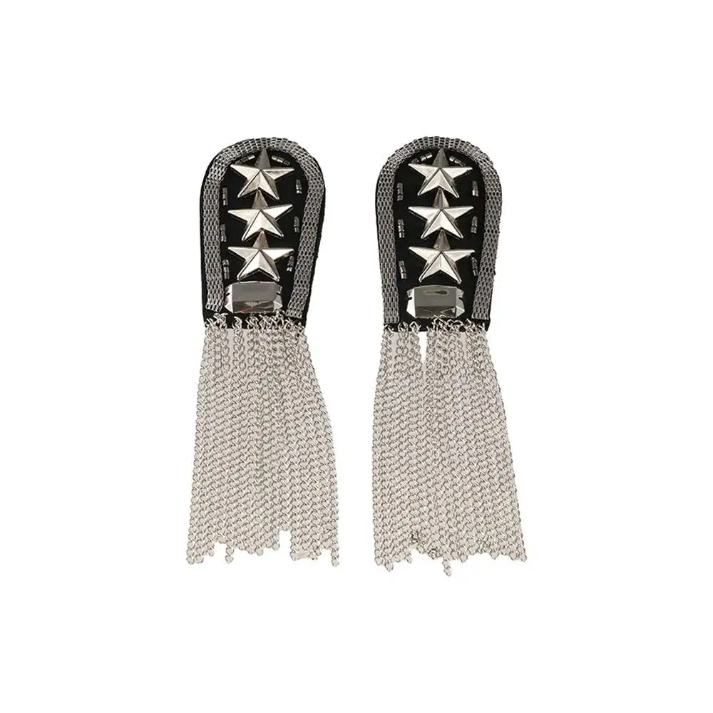Classical Epaulet Tassel Chain Shoulder Board Brooch Punk Star Shoulder Flash Cool Breastpin Fringe Shoulder Mark Cosplay