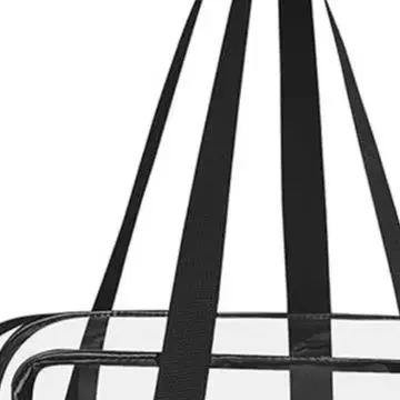 Stadium Legal Clear Tote Bag with Adjustable Strap and Internal Mesh Sections for Phones Keys and Small Personal Items