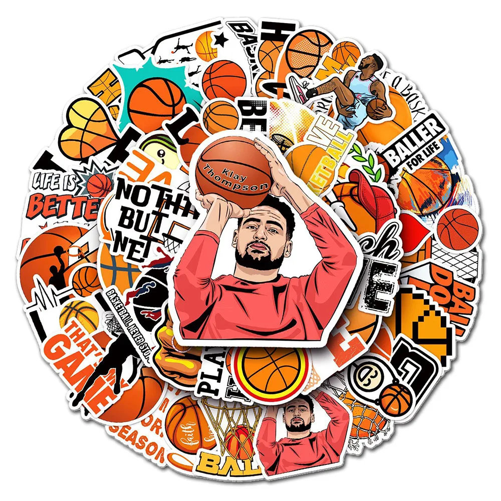 10/30/50PCS Cool Basketball Sports Stickers Classic Graffiti PVC Decals DIY Laptop Phone Luggage Wall Car Sticker Kids Toy Gift