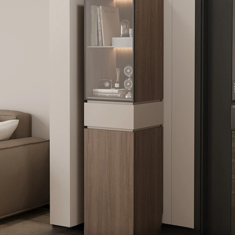 

Italian minimalist bookcase household corner locker simple crevice storage floor against the wall narrow storage