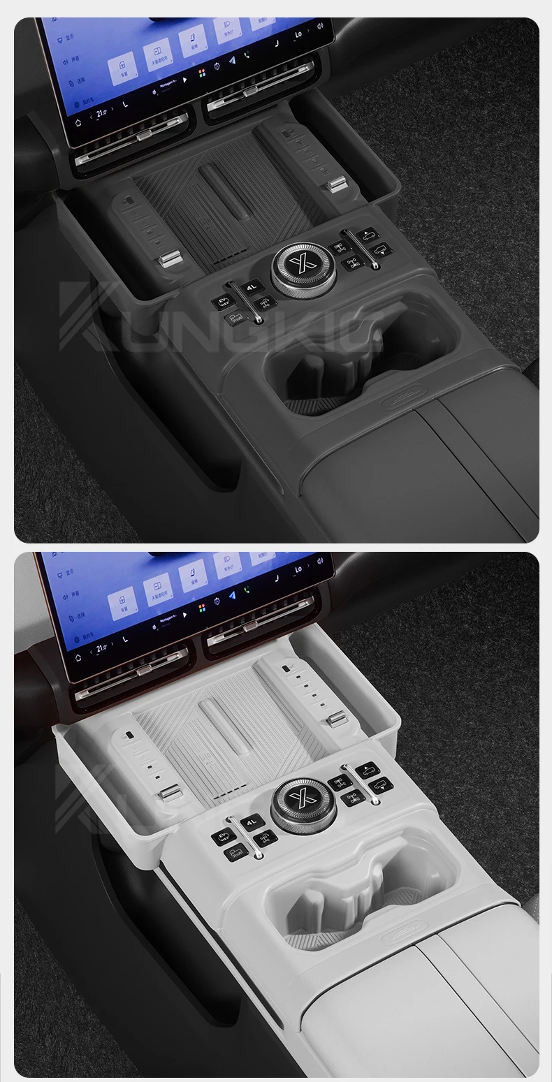 Silikon Mittelkonsole Kabellose Ladehalterung Getränkehalter Aufbewahrungsbox Matte für Jetour G700 2026 2027 LHD Auto-Innenausstattung – Detail 9