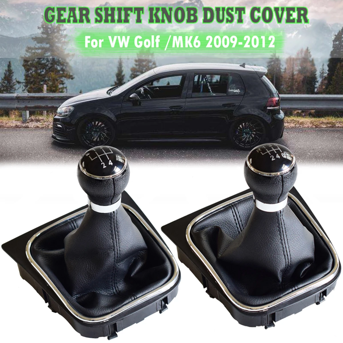 

5/6 Speed Car-Styling Gear Stick Shift Knob for Volkswagen GOLF 6 VI MK6 Jetta 5 Golf 5 V MK5 Leather Boot New Car Accessories