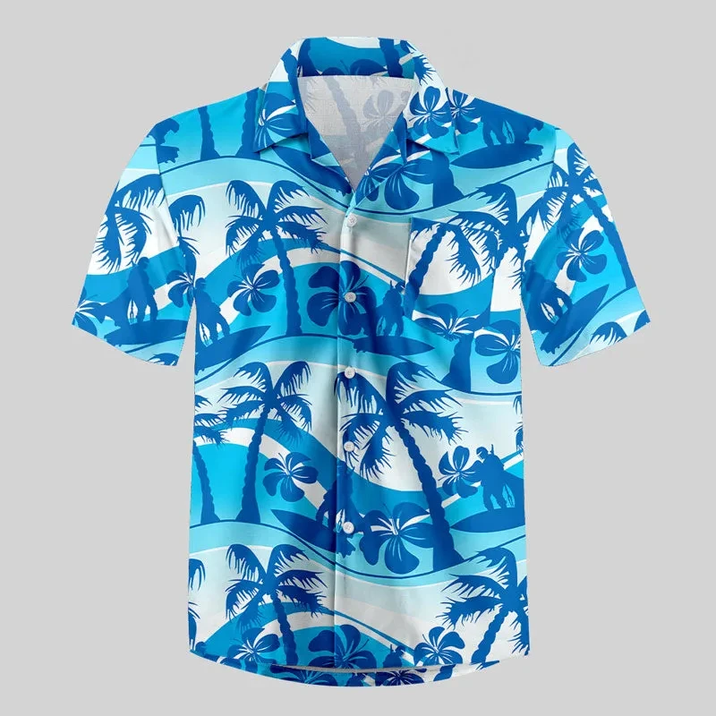 

Tropical Romantic Flowers Hawaiian Shirts Unisex Plants And Fruits 3D Print Lapel Loose Men's Shirt Summer Beach Leisure Blouse