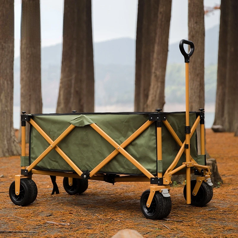 Car Camping Portable Folding Trolley Outdoor Picnic Off-road Wheel Camping Wagon Shopping Cart Hand Truck Hand Cart Garden Cart