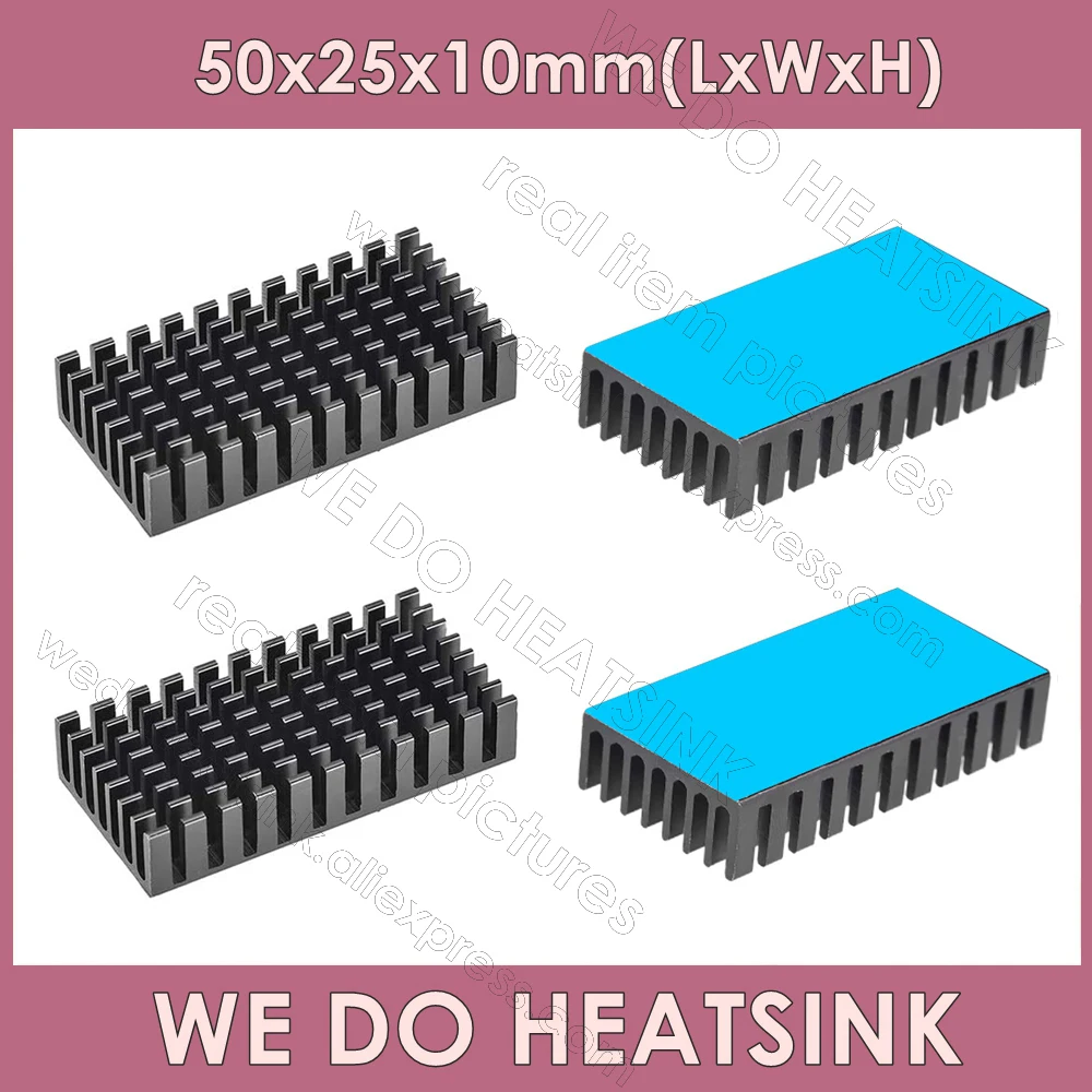 WE DO HEATSINK 50x25x10mm Without or With Thermal Pad Heatsink Aluminum Cooling Fin Heat Sink forPCB Device LM2596 2577 2587