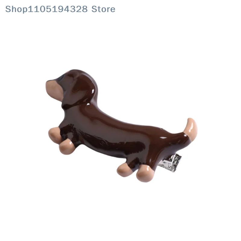 【DG】Presilha de cabelo de desenho animado, formato de cachorro fofo, presilha para franja lateral, ferramentas de maquiagem para mulheres, acessórios 