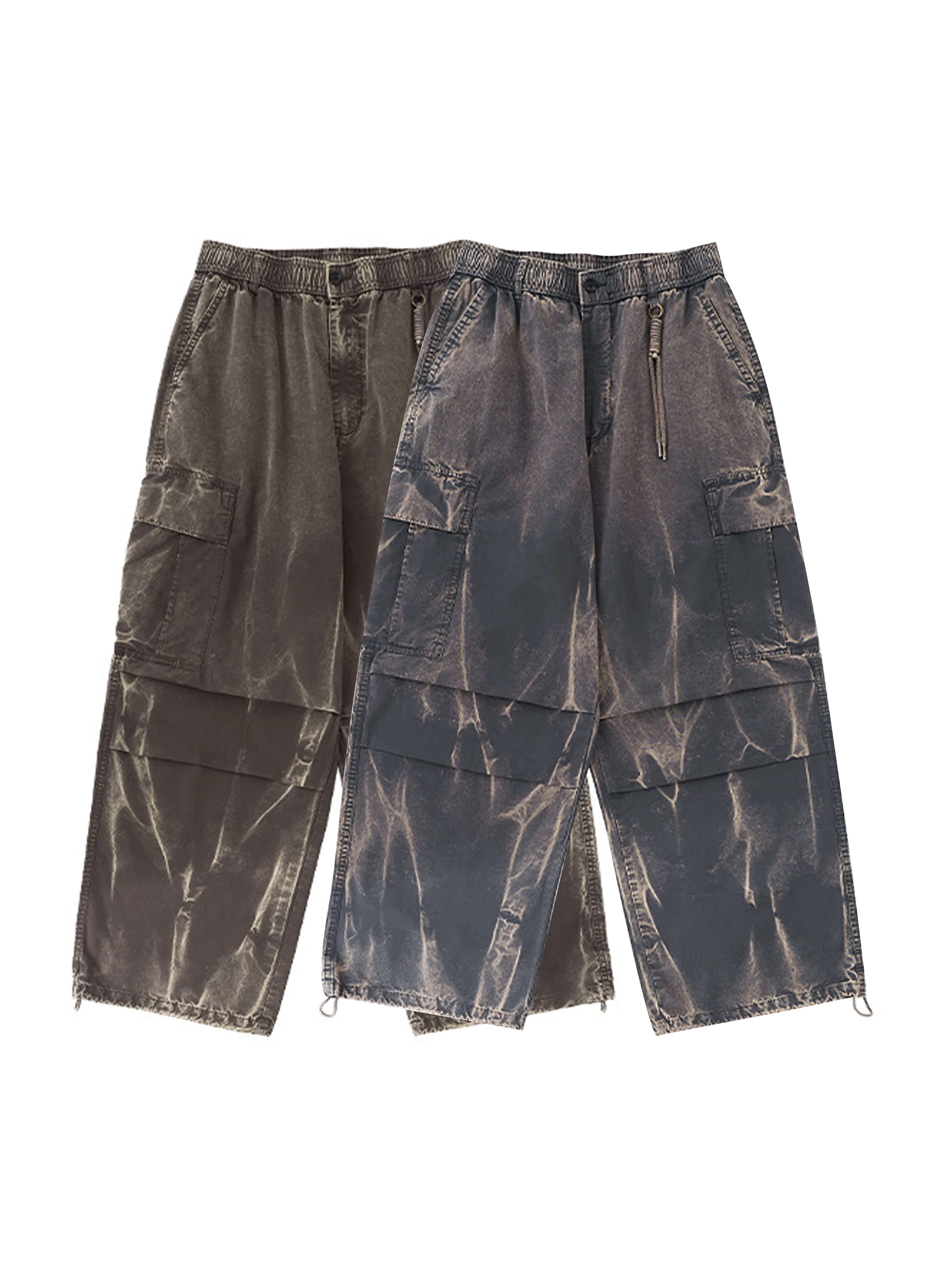 Vintage Streetwear Acid Wash Wide Leg Pants Unisex Casual Long Trousers Hip-hop Mopping Cargo Pants Loose Sweatpants