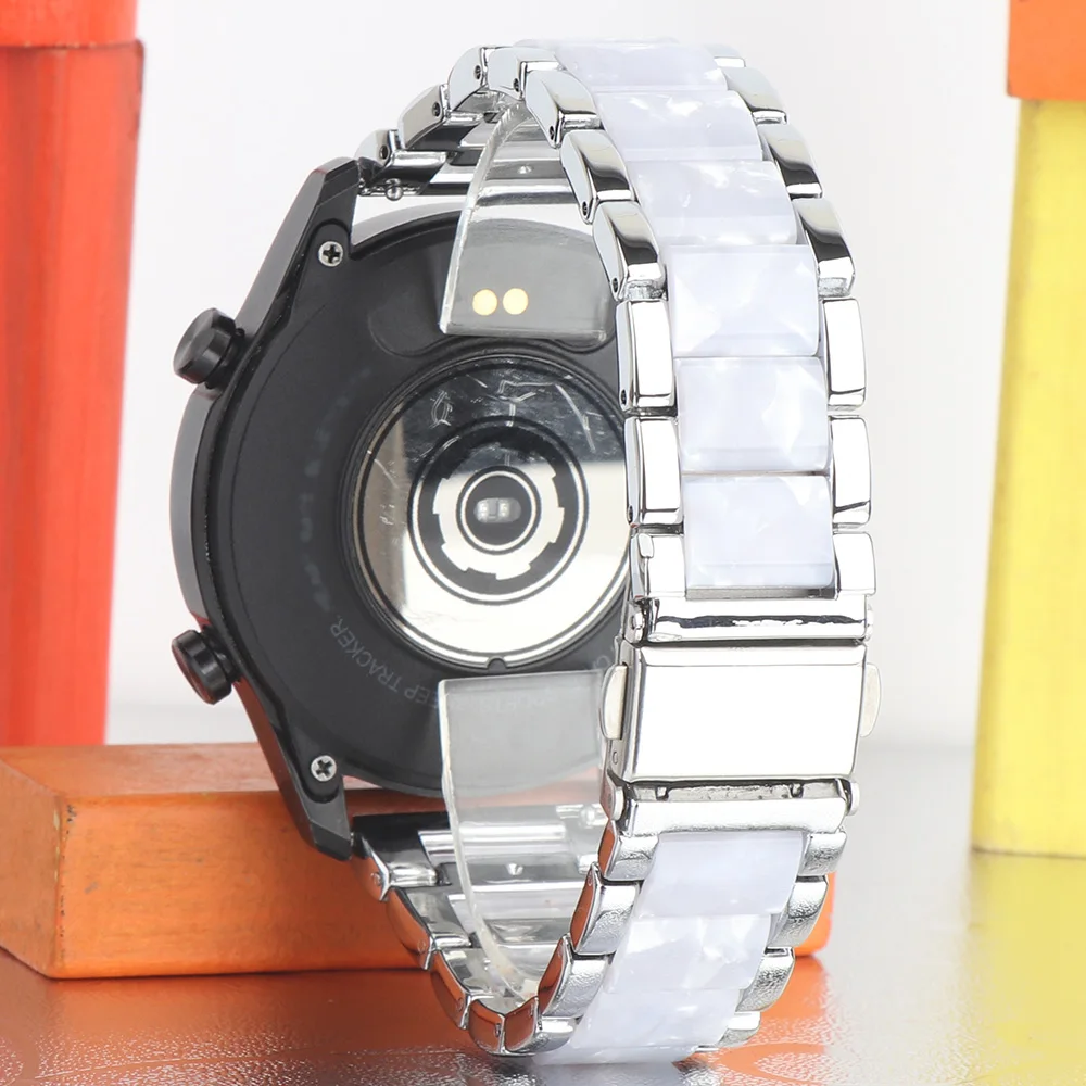18MM 20mm 22mm Two-Color Strap For Samsung Galaxy Watch Band 7 6 5 4 3 5Pro Classic Bracelet Huawei GT 2 3 4 5 Pro Metal Band