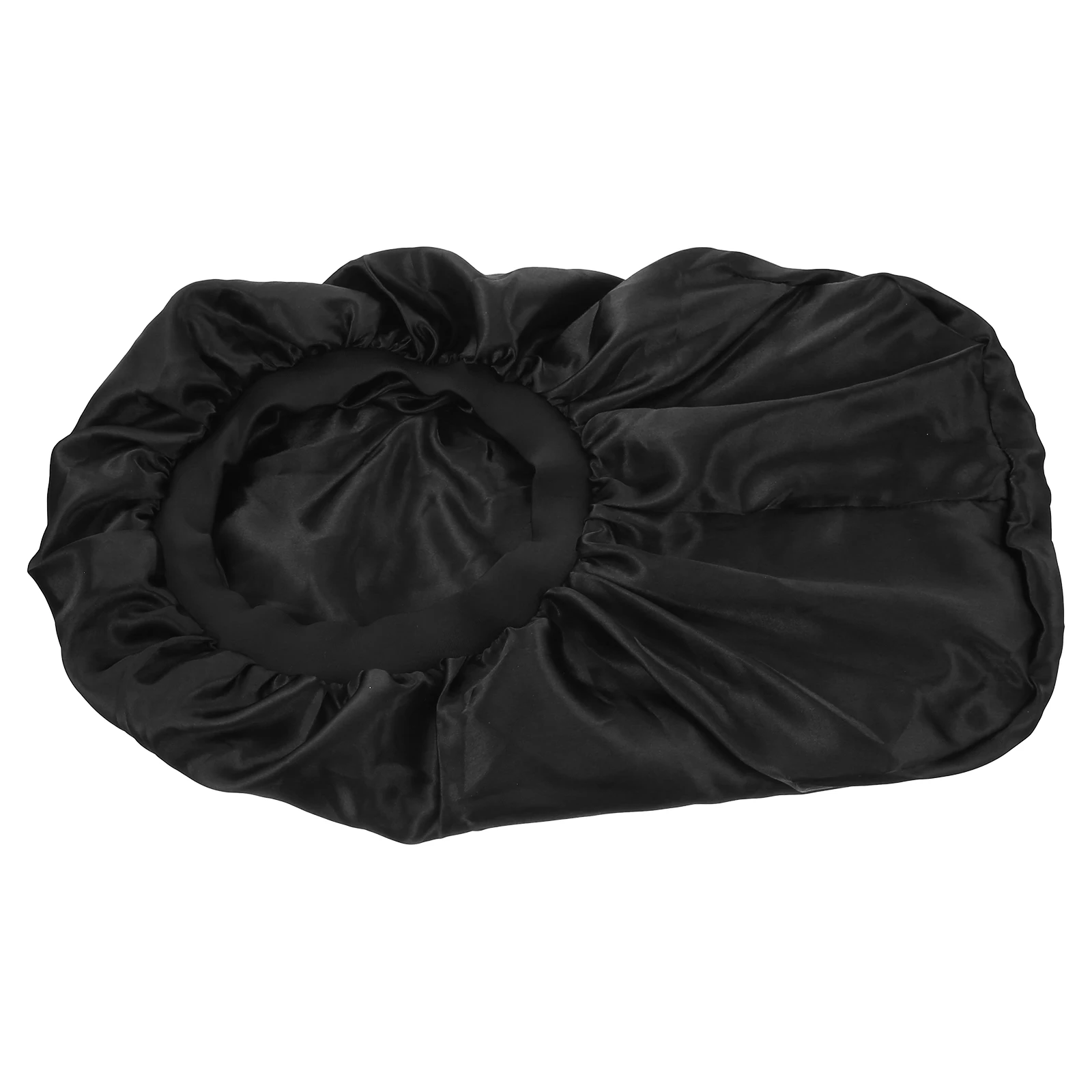 

Satin Men Long Sleeping Caps Silk Men'S Bonnet Curly Hair Elastic Brim Bath Hat Gift Reusable