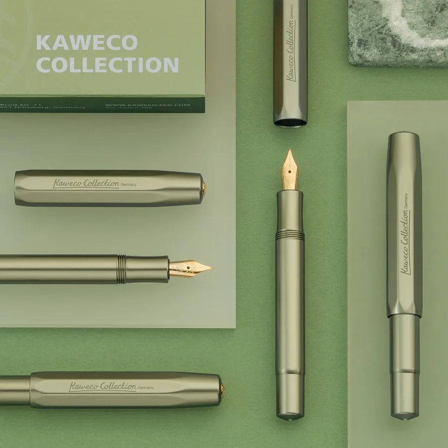 For Kaweco AL Sport Collector's Edition Fountain Pen Olive Green - Premium Aluminum Body Smooth Writing Comfortable Grip