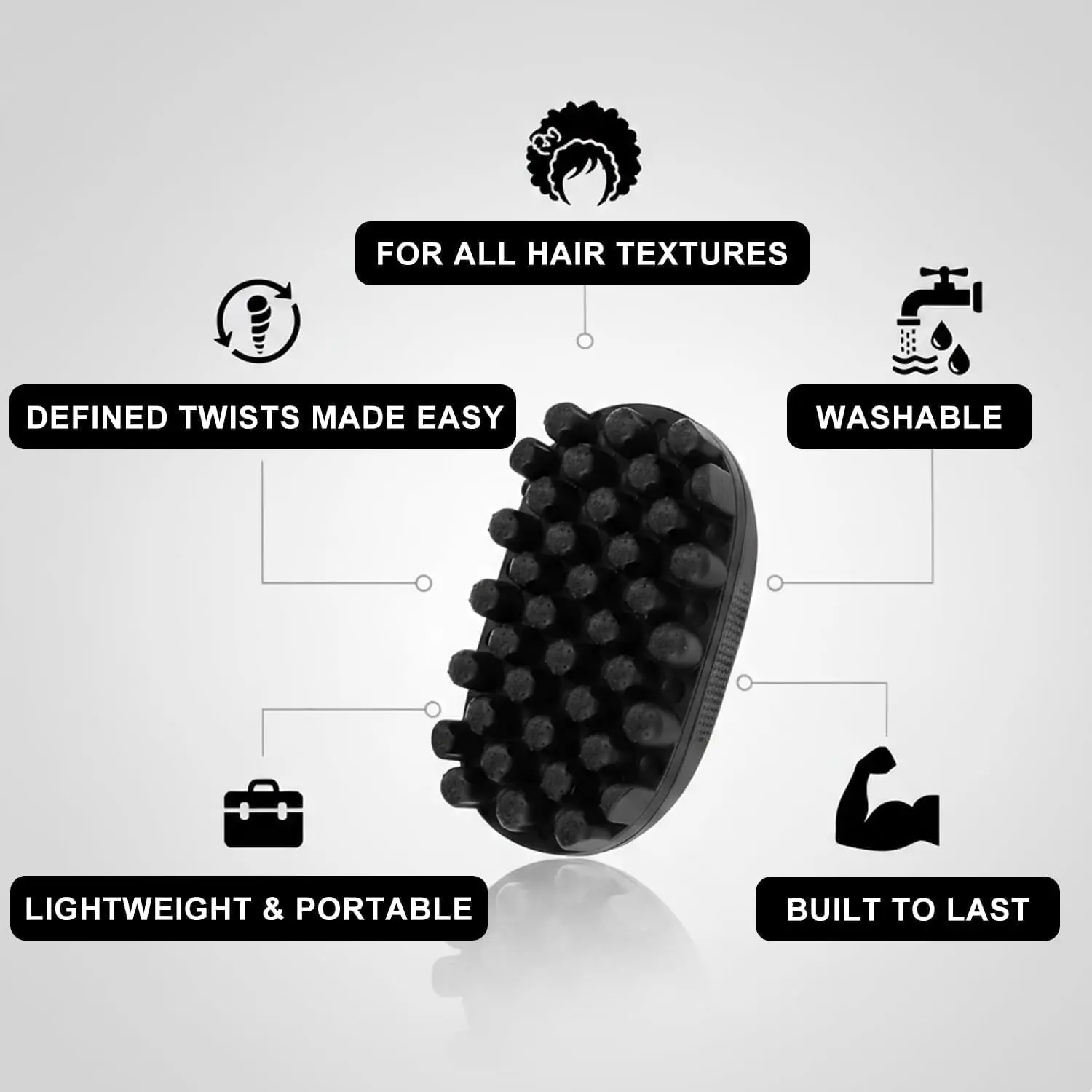Lockenschwamm für Schwarzes Haar, Premium Twist-Haarschwammbürste, Haarschwämme für Locken bei Schwarzen Männern, für Männer & Frauen, Twist-Kamm für Afro-Haar, Coil – Detail 4
