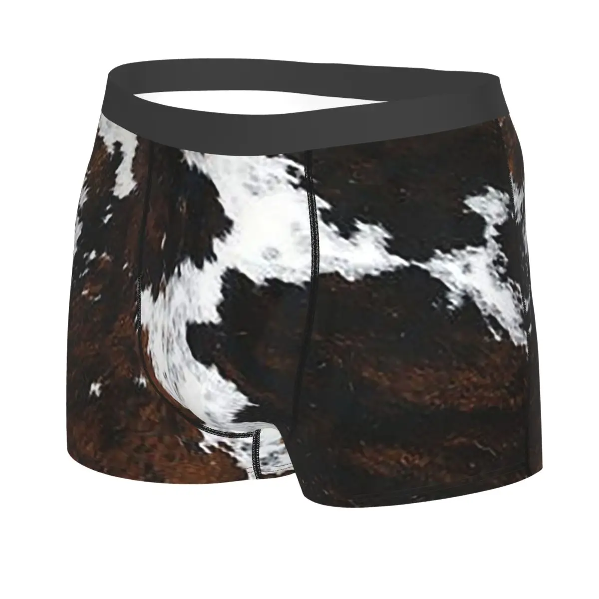 Boxer Underpants Shorts Stylish Cow Fur Cowhide Texture Cow Skin Print Patter Panties Men's Soft Underwear for Homme Man Gift