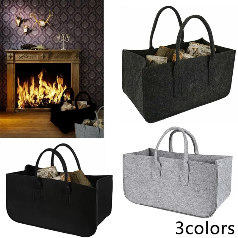 Sac de Rangement en Feutre Gris Clair, Accessoire de Décoration pour Journal, Pique-nique, Vêtements, Bois de Chauffage, mir de Voyage