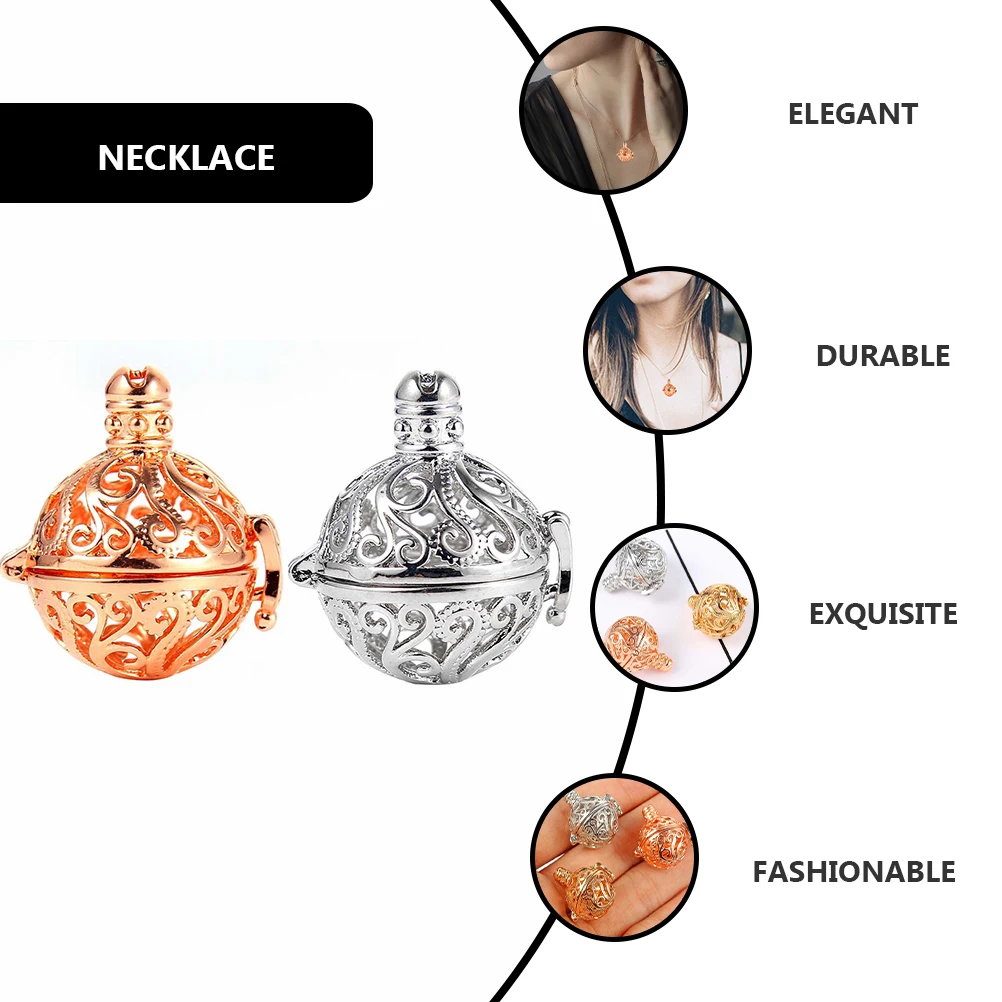 

2 pcs Essential Oil Necklace Pendant Aromatherapy Hanging Jewelry Silver Rose Gold Alloy Necklaces Spiral